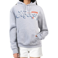 Detroit Tigers Starter Women's Groovy Script Team Fleece Pullover Hoodie - Gray Hoodies