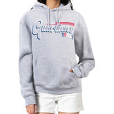 Cleveland Guardians Starter Women's Groovy Script Team Fleece Pullover Hoodie - Gray Hoodies