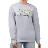 Athletics Starter Women's Groovy Script Team Fleece Pullover Sweatshirt - Gray Pullover