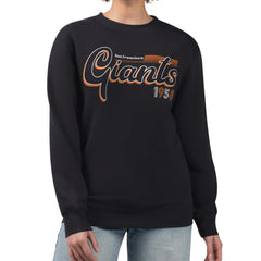 San Francisco Giants Starter Women's Groovy Script Team Fleece Pullover Sweatshirt - Black Pullover