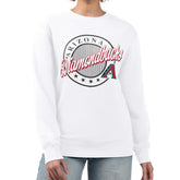 Arizona Diamondbacks G-III 4Her by Carl Banks Women's Pinstripe Circle Team Fleece Pullover Sweatshirt - White Pullover