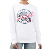 Los Angeles Angels G-III 4Her by Carl Banks Women's Pinstripe Circle Team Fleece Pullover Sweatshirt - White Pullover