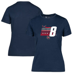 NHL Alexander Ovechkin Washington Capitals Levelwear Women's NHL All-Time Leading Goal Scorer Milestone Stripes Name & Number Maddox T-Shirt - Navy