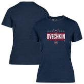 NHL Alexander Ovechkin Washington Capitals Levelwear Women's NHL All-Time Leading Goal Scorer Milestone Stars Name & Number Maddox T-Shirt - Navy
