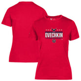 NHL Alexander Ovechkin Washington Capitals Levelwear Women's NHL All-Time Leading Goal Scorer Milestone Stars Name & Number Maddox T-Shirt - Red