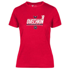 NHL Alexander Ovechkin Washington Capitals Levelwear Women's NHL All-Time Leading Goal Scorer Milestone Name & Number Maddox T-Shirt - Red