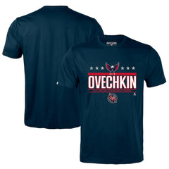 NHL Alexander Ovechkin Washington Capitals Levelwear NHL All-Time Leading Goal Scorer Milestone Stars Name & Number Richmond T-Shirt - Navy