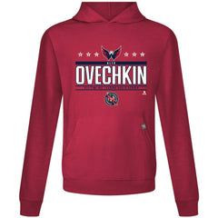 NHL Alexander Ovechkin Washington Capitals Levelwear NHL All-Time Leading Goal Scorer Milestone Stars Name & Number Relay Pullover Hoodie - Red