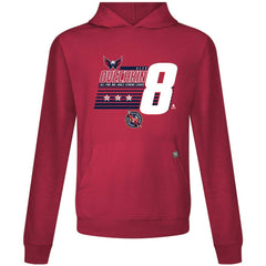 NHL Alexander Ovechkin Washington Capitals Levelwear NHL All-Time Leading Goal Scorer Milestone Stripes Name & Number Relay Pullover Hoodie - Red