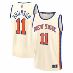 NBA Jalen Brunson New York Knicks 2025/26 City Edition Fast Break Jersey - Cream