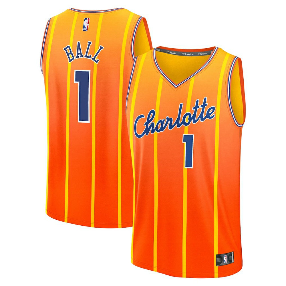 NBA LaMelo Ball Charlotte Hornets 2025/26 City Edition Fast Break Jersey - Orange