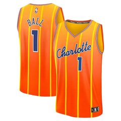 NBA LaMelo Ball Charlotte Hornets 2025/26 City Edition Fast Break Jersey - Orange