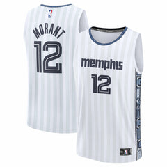 NBA Ja Morant Memphis Grizzlies 2025/26 City Edition Fast Break Jersey - White