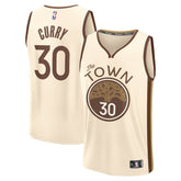 NBA Stephen Curry Golden State Warriors Youth 2025/26 City Edition Fast Break Jersey sale - Tan