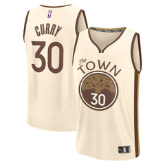 NBA Stephen Curry Golden State Warriors Youth 2025/26 City Edition Fast Break Jersey sale - Tan