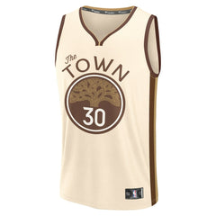 NBA Stephen Curry Golden State Warriors Youth 2025/26 City Edition Fast Break Jersey sale - Tan