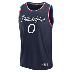 NBA Tyrese Maxey Philadelphia 76ers Youth 2025/26 City Edition Fast Break Jersey - Navy