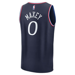 NBA Tyrese Maxey Philadelphia 76ers Youth 2025/26 City Edition Fast Break Jersey - Navy