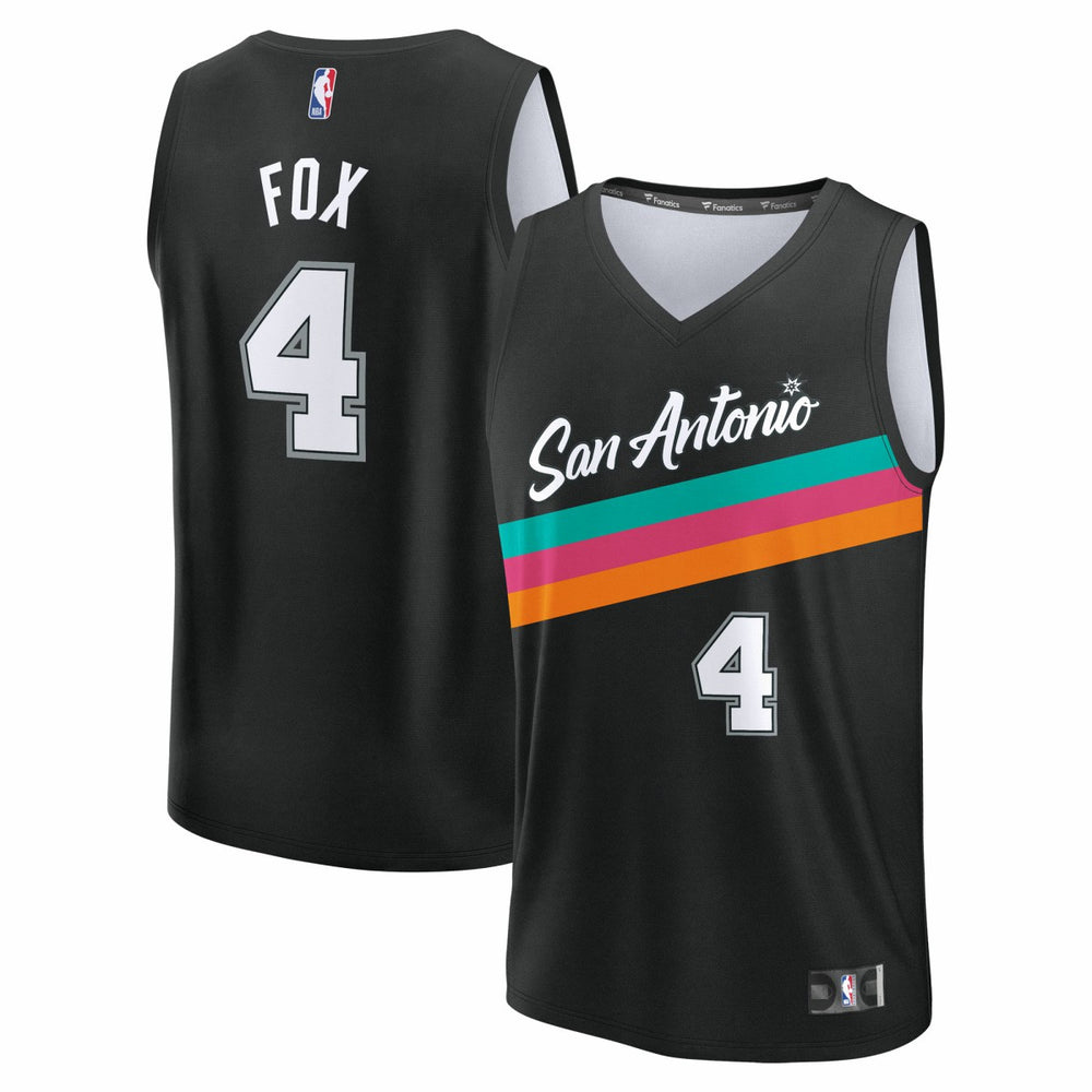 NBA De'Aaron Fox San Antonio Spurs Youth 2025/26 City Edition Fast Break Jersey - Black