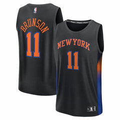NBA Jalen Brunson New York Knicks Youth Fast Break Jersey - Statement Edition - Black