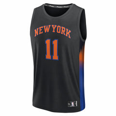 NBA Jalen Brunson New York Knicks Youth Fast Break Jersey - Statement Edition - Black