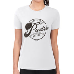 San Diego Padres G-III 4Her by Carl Banks Women's Super-Slim Fit Lightweight Distressed Baseball Team T-Shirt - White T-shirts
