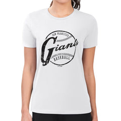 San Francisco Giants G-III 4Her by Carl Banks Women's Super-Slim Fit Lightweight Distressed Baseball Team T-Shirt - White T-shirts