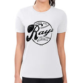 Tampa Bay Rays G-III 4Her by Carl Banks Women's Super-Slim Fit Lightweight Distressed Baseball Team T-Shirt - White T-shirts