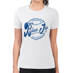 Toronto Blue Jays G-III 4Her by Carl Banks Women's Super-Slim Fit Lightweight Distressed Baseball Team T-Shirt - White T-shirts