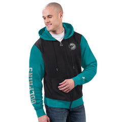 Miami Dolphins Starter Thursday Night Gridiron Full-Zip Hoodie Black/Aqua