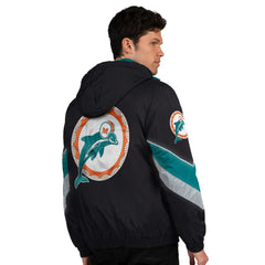 Miami Dolphins Starter Thursday Night Gridiron Vintage Logo Full-Zip Hoodie Black