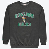 Milwaukee Bucks Hardwood Classics Big & Tall Crewneck Sweatshirt Heather Charcoal