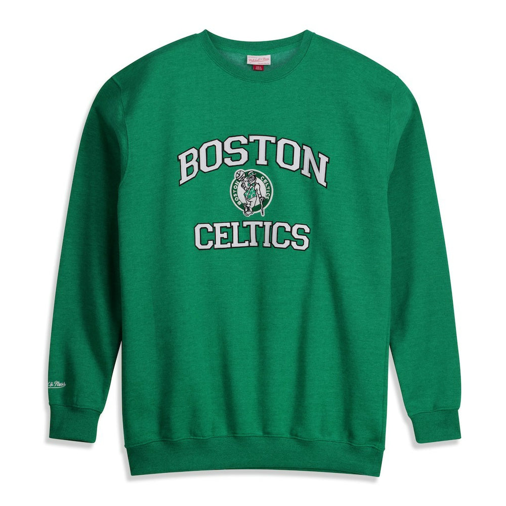 Boston Celtics Hardwood Classics Big & Tall Crewneck Sweatshirt Heather Kelly Green