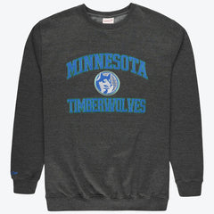 Minnesota Timberwolves Hardwood Classics Big & Tall Crewneck Sweatshirt Heather Charcoal