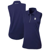 Detroit Tigers Columbia Women's Tend The Ball Sleeveless Polo - Navy