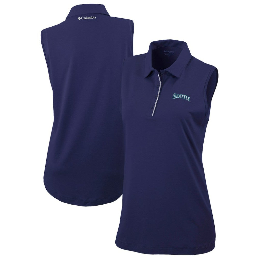 Seattle Mariners Columbia Women's Tend The Ball Sleeveless Polo - Navy