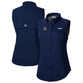 Milwaukee Brewers Columbia Women's Tamiami Sleeveless Shirt - Navy