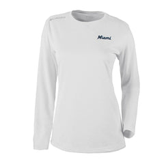 Miami Marlins Columbia Shotgun Long Sleeve T-Shirt - White T-shirts