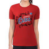 Chicago Cubs G-III 4Her by Carl Banks Women's Super-Slim Fit Lightweight Retro Roses T-Shirt - Red T-shirts