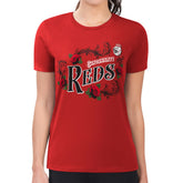Cincinnati Reds G-III 4Her by Carl Banks Women's Super-Slim Fit Lightweight Retro Roses T-Shirt - Red T-shirts