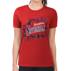 Washington Nationals G-III 4Her by Carl Banks Women's Super-Slim Fit Lightweight Retro Roses T-Shirt - Red T-shirts