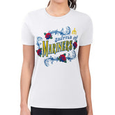 Seattle Mariners G-III 4Her by Carl Banks Women's Super-Slim Fit Lightweight Retro Roses T-Shirt - White T-shirts