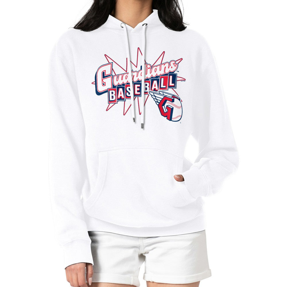 Cleveland Guardians Starter Women's Drive-In Pullover Hoodie - White Hoodies