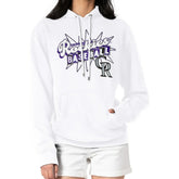 Colorado Rockies Starter Women's Drive-In Pullover Hoodie - White Hoodies