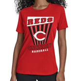 Cincinnati Reds Starter Women's Poster Print T-Shirt - Red T-shirts