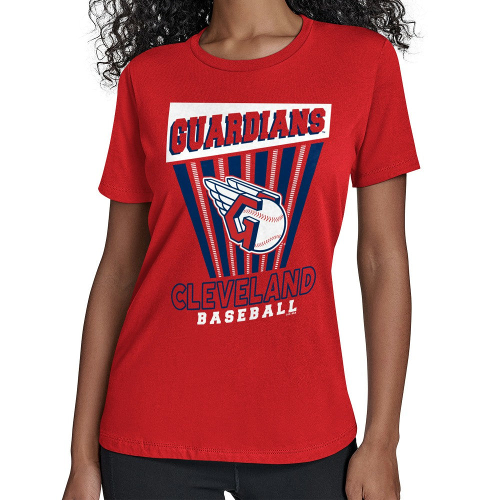 Cleveland Guardians Starter Women's Poster Print T-Shirt - Red T-shirts