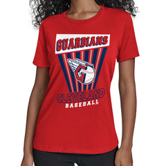 Cleveland Guardians Starter Women's Poster Print T-Shirt - Red T-shirts