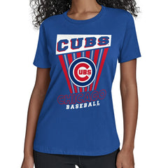 Chicago Cubs Starter Women's Poster Print T-Shirt - Royal T-shirts