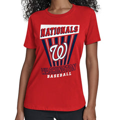 Washington Nationals Starter Women's Poster Print T-Shirt - Red T-shirts