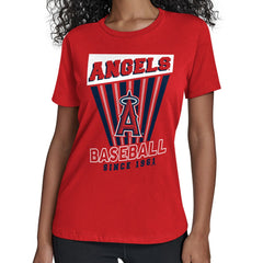 Los Angeles Angels Starter Women's Poster Print T-Shirt - Red T-shirts